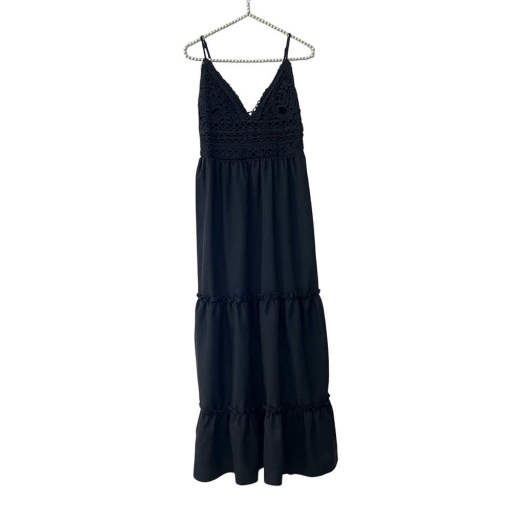 Say What Black Maxi Tiered Dress Women’s Size XL